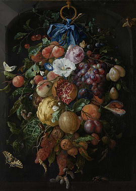Jan Davidsz de Heem ,Festoon of Fruit and Flowers, 1660 ...