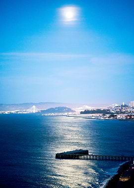 Photo taken on the Golden Gate Bridge, overlooking San ...