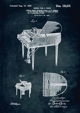 No027 - 1937 - Design for a piano - Inventor William Za ...