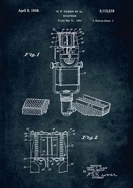 No032 - 1934 - Microphone - Inventor Harry F. Olson & F ...