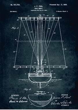 No055 - 1899 - Sail boat - Inventor James P. Pool