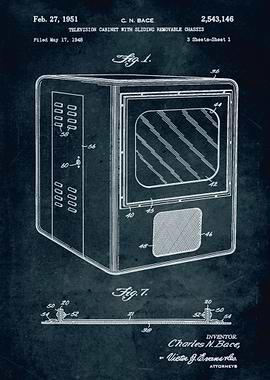 No066 - 1948 - Television cabinet with sliding removabl ...