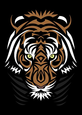 Tribal Tiger Face