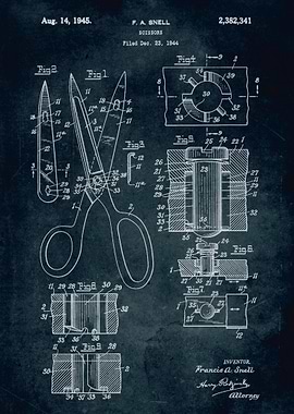 No073 - 1944 - Scissors - Inventor Francis A. Snell