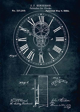 No089 - 1880 - Calendar for clocks - Inventor J. F. Hen ...