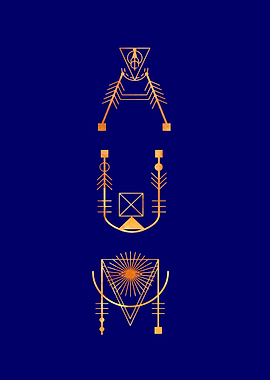 AUM written in sacred geometric alphabet in copper with ...