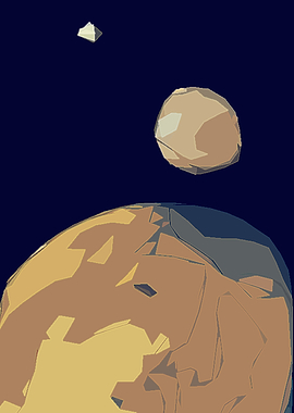 Mars and her two moons -- an inner moon named Phobos an ...