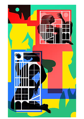 Personal illustration about being prisoner from the cit ...