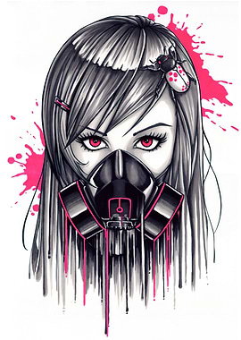 Neon Gas Mask Girl