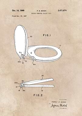 patent art - Dixon - Easily removed toilet seat - 196 ...