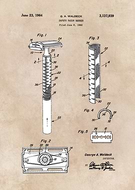 patent art - Waldeck - Safety Razor Marker - 1964
