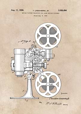 patent art Lindenberg Motion Picture Projector for soun ...