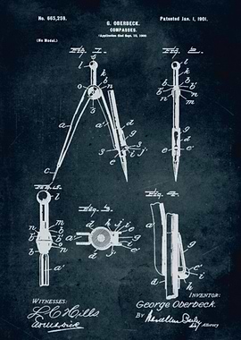 No095 - 1900 - Compasses - Inventor G. Oberbeck
