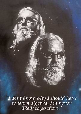 Displate of painting of Billy Connolly. Painted using a ...