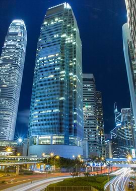 One of the busiest streets in Hong Kong at night, photo ...
