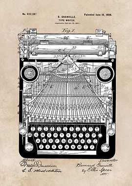 patent art Granville Type Writer 1900