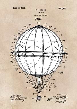 patent art Upson Balloon 1925