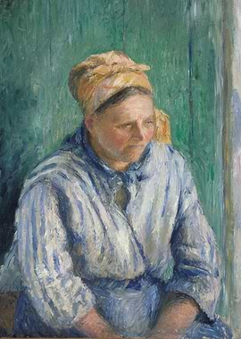 Camille Pissarro - Washerwoman, Study, 1880, oil on can ...