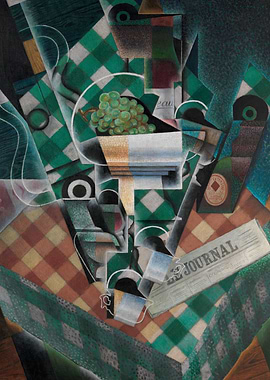 Juan Gris - Still Life with Checked Tablecloth, 1915, o ...