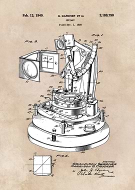 patent art Gardner Sextant 1940