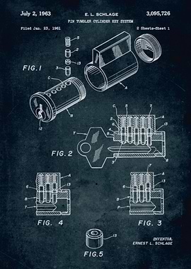 No115 - 1961 - Pin tumbler cylinder key system - Invent ...