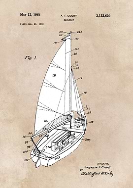 patent art Court Sailboat 1964