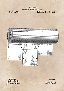 patent art Wheeler Wrapping of toilet paper 1894