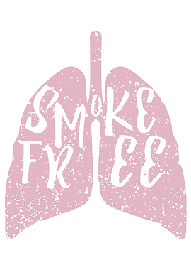A pair of pink, healthy lungs with the text smoke free ...
