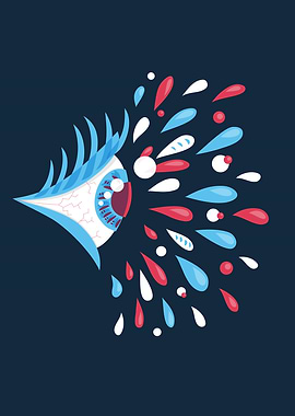 Bright colorful psychedelic design with a vector illust ...