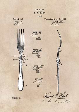 patent art Hart Fork 1884