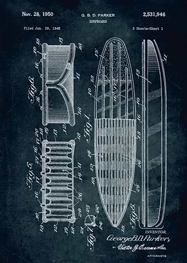 No171 - 1948 - Surfboard - Inventor G. B. D. Parker