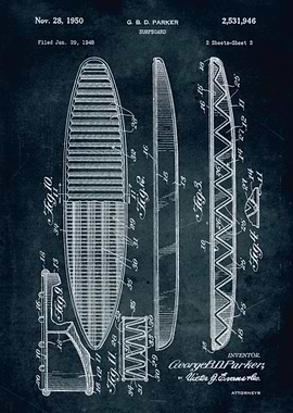 No172 - 1948 - Surfboard - Inventor G. B. D. Parker