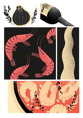 The best recipe for shrimps with wine.