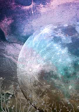 MOON under MAGIC SKY I-A. Conceptual Art Work.