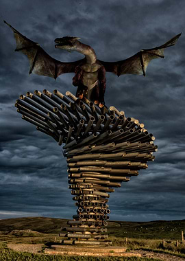 There e dragons. A combination of digital art, and one ...