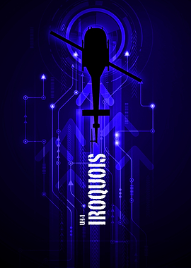 UH-1 Iroquois Huey Helicopter digital aviation art work ...