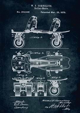 No229 - 1879 - Roller-Skate - Inventor W. F. Cornelius