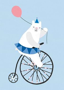 Cycling blue bear