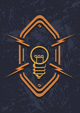 A vintage steampunk lightbulb with sparks or lightning ...