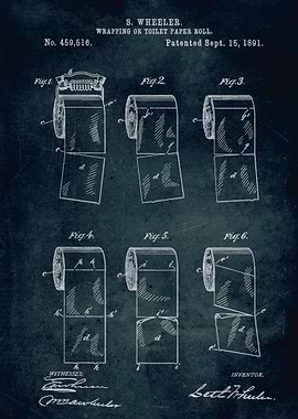 No271-1891-Wrapping or toilet paper roll- Wheeler