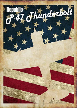 P-47 Thunderbolt vintage style poster