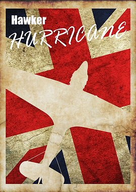 Hawker Hurricane Vintage WW2 poster