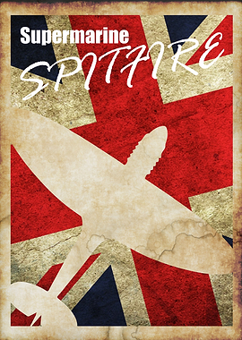 Supermarine Spitfire Vintage WW2 poster