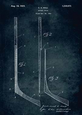 No304 - 1924 - Hockey Stick - Hall