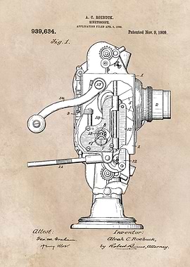 patent art Roebuck Kinetoscope 1909