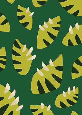 Green leaf pattern made of vector illustration of