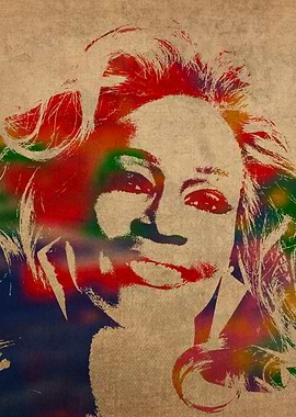 Whitney Houston Watercolor Portrait