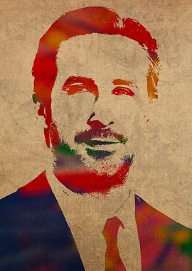 Ryan Gosling Watercolor Portrait