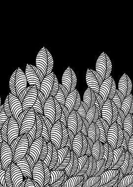 black and white leaf