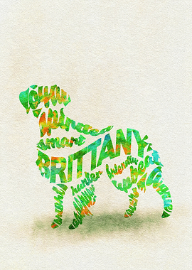 Brittany Spaniel Dog Typo